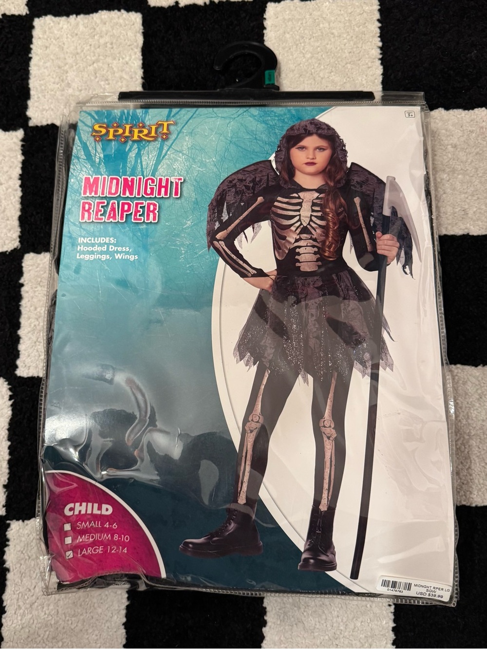 Spirit Halloween Midnight Reaper Costume Dress Size Large 12-14